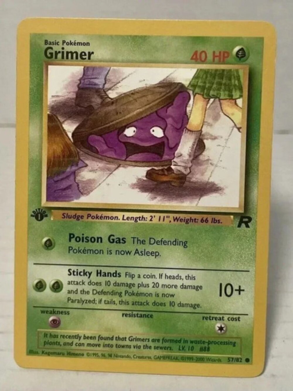 1st Edition Team Rocket Grimer‎ 57/82 Pokemon Card WOTC Vintage 